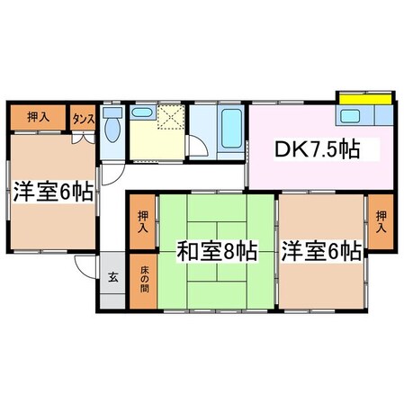 平田駅 徒歩19分 1階の物件間取画像